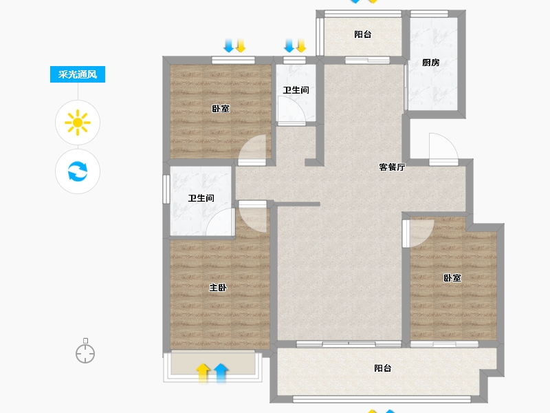 山东省-临沂市-​金邑瑞府-108.37-户型库-采光通风