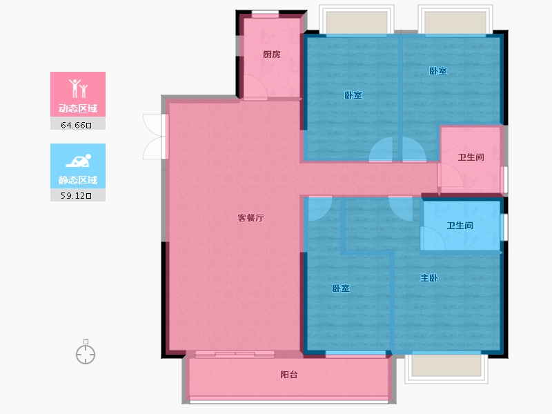 湖北省-武汉市-城投联投江南岸-111.89-户型库-动静分区