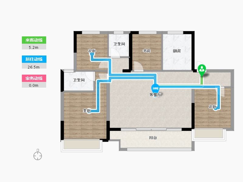 江苏省-无锡市-海伦堡锦禄府-102.87-户型库-动静线