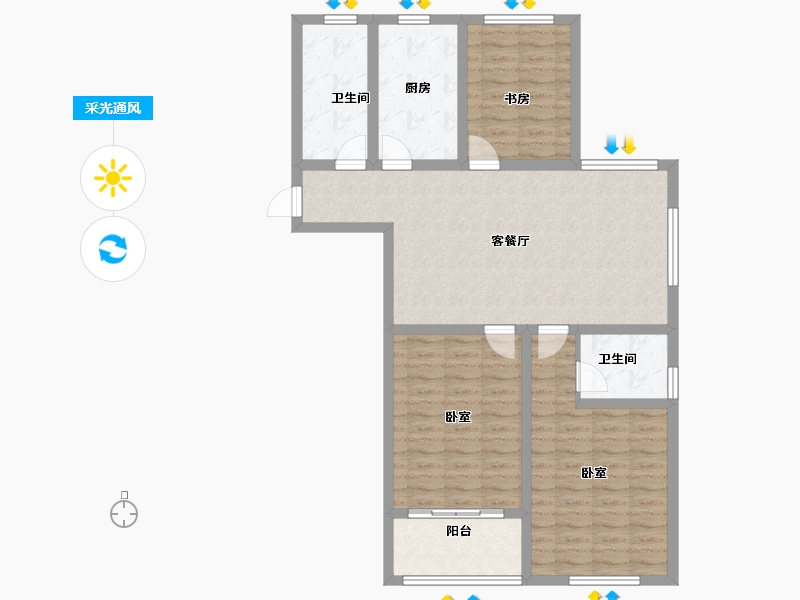 江苏省-无锡市-寺头家园-101.25-户型库-采光通风