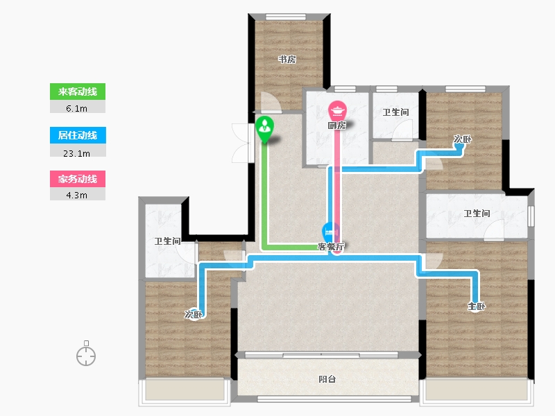 浙江省-温州市-阳光城招商檀境-127.20-户型库-动静线