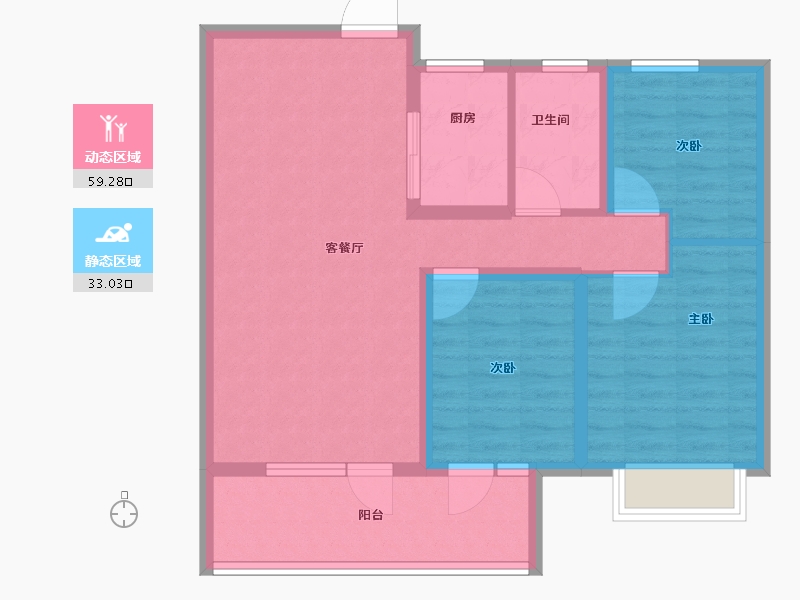 山东省-临沂市-泰鲁·时代城-82.40-户型库-动静分区