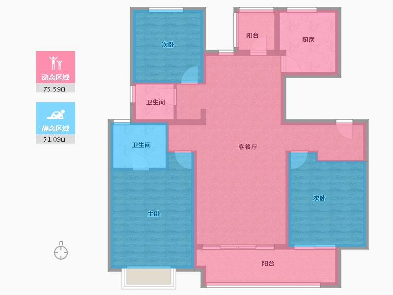 江苏省-无锡市-悦湖观邸-114.06-户型库-动静分区