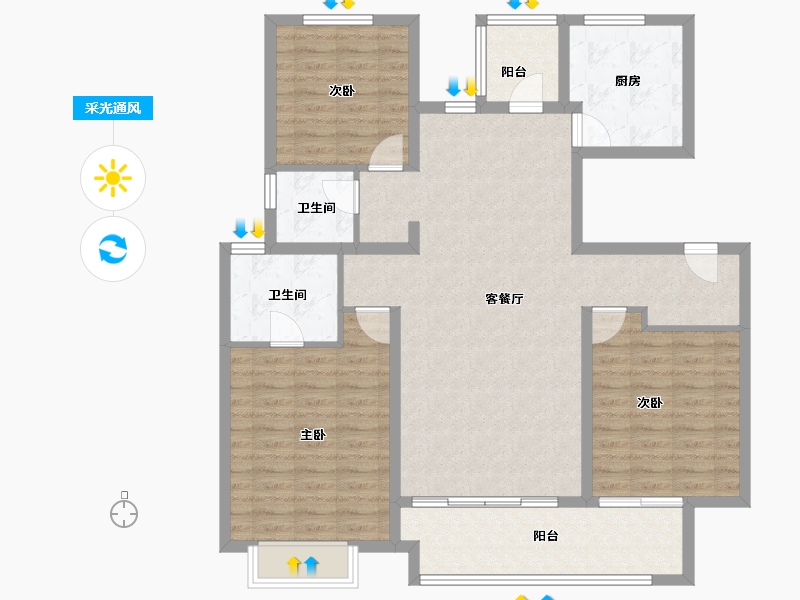 江苏省-无锡市-悦湖观邸-114.06-户型库-采光通风