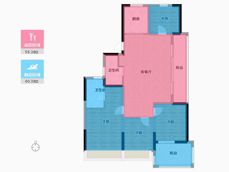 浙江省-温州市-未来城壹号-104.80-户型库-动静分区