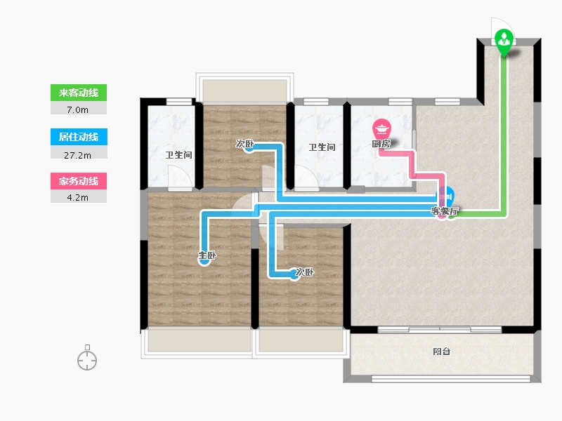 浙江省-温州市-鹿宸印-102.40-户型库-动静线