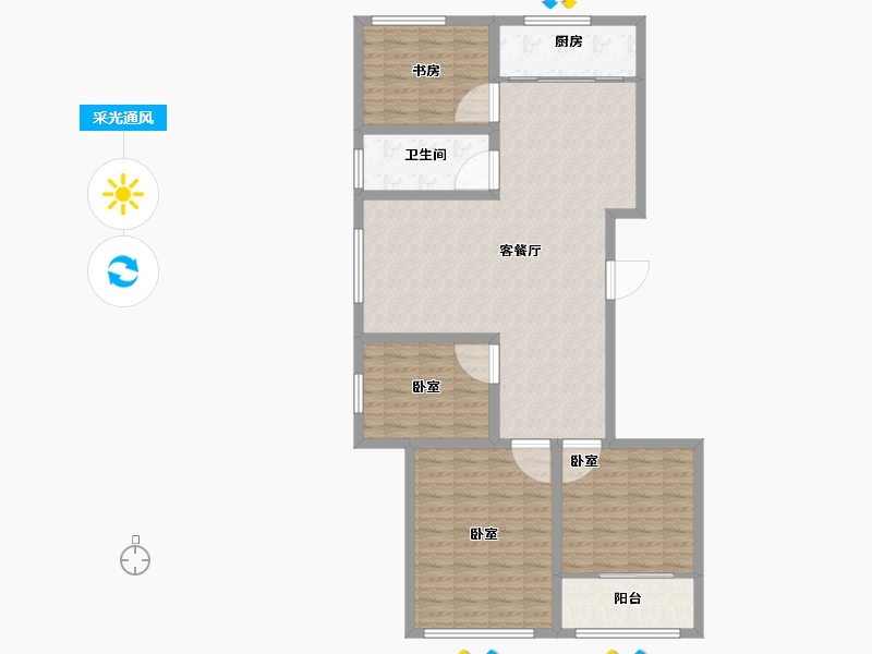 山东省-潍坊市-邦盛书香院-111.20-户型库-采光通风