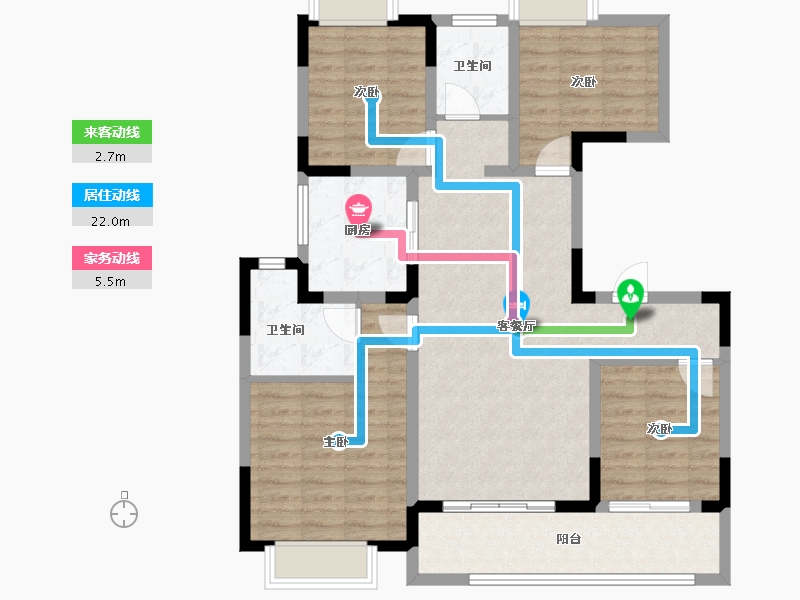 江苏省-无锡市-建溪朗诗御萃里-98.05-户型库-动静线