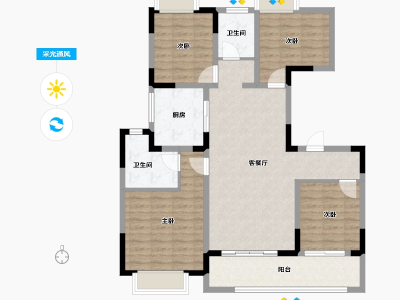 江苏省-无锡市-建溪朗诗御萃里-98.05-户型库-采光通风