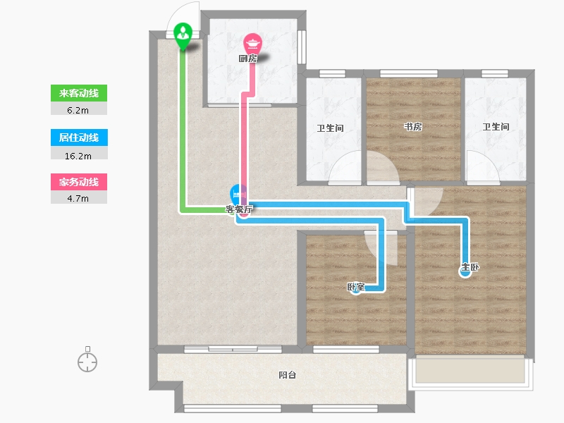 山东省-临沂市-怡景华府-102.41-户型库-动静线