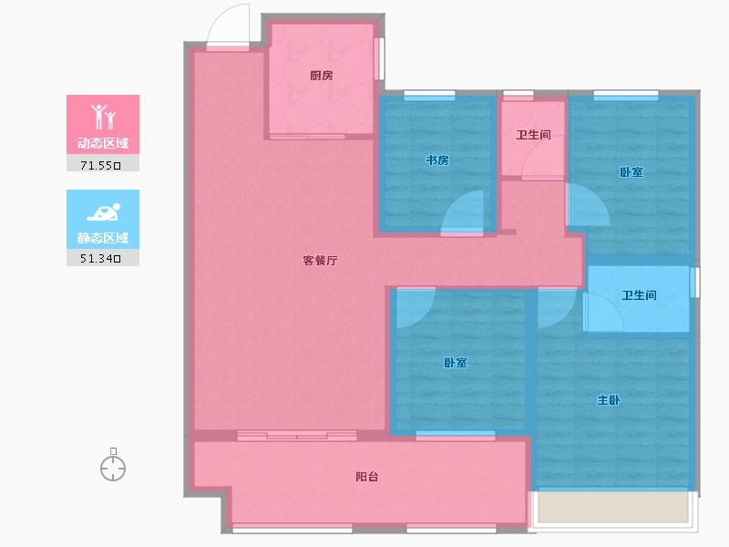 山东省-临沂市-怡景华府-110.40-户型库-动静分区