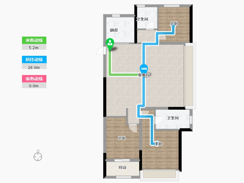 浙江省-温州市-九山金茂府-104.00-户型库-动静线