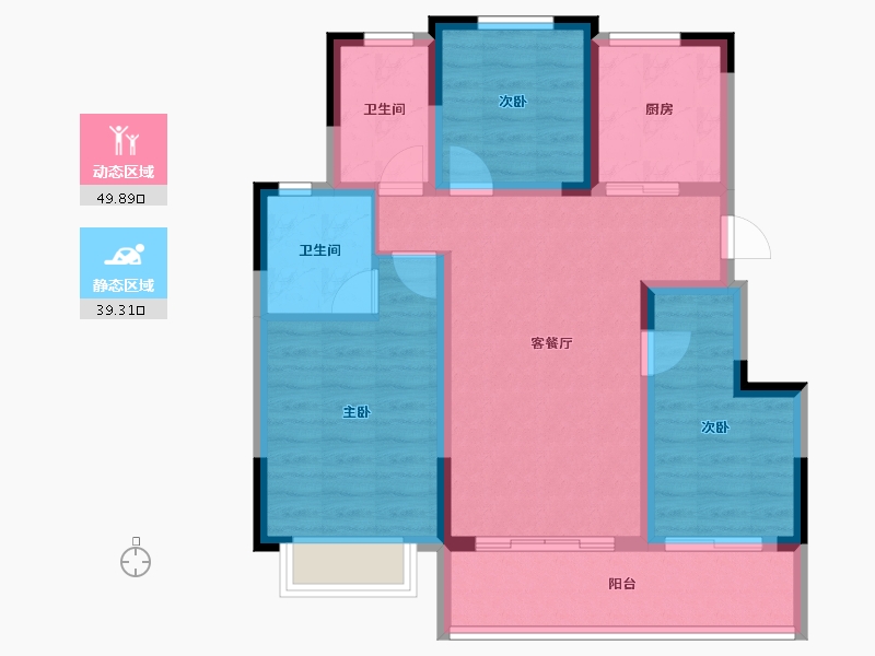 江苏省-无锡市-招商雍荣府-78.95-户型库-动静分区