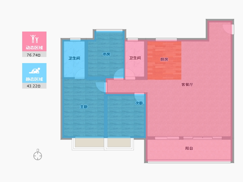 江苏省-无锡市-万科青藤公园-109.06-户型库-动静分区