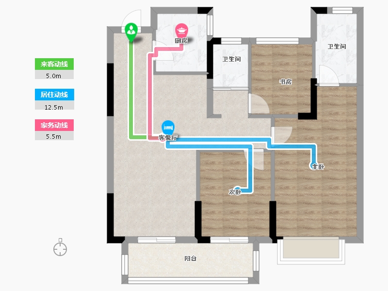 湖北省-武汉市-中交香颂-81.69-户型库-动静线