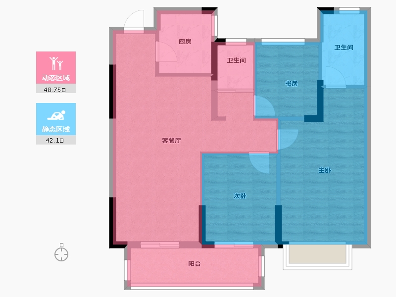 湖北省-武汉市-中交香颂-81.69-户型库-动静分区