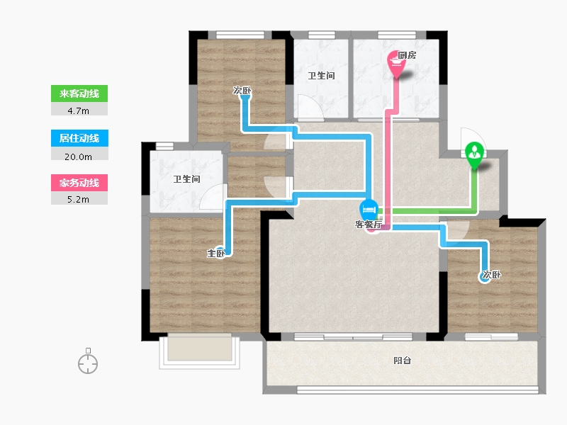 江苏省-无锡市-招商雍荣府-94.96-户型库-动静线