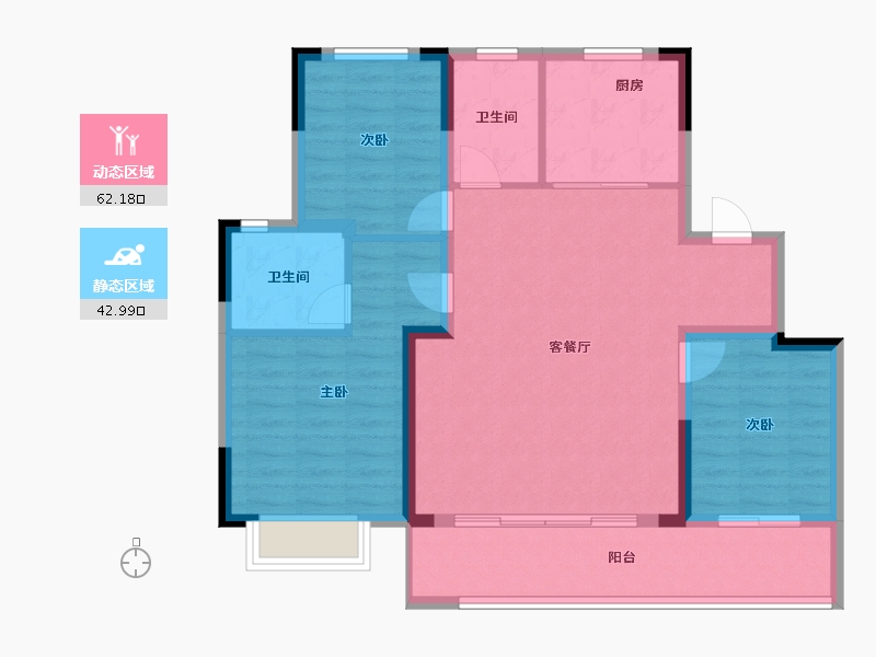 江苏省-无锡市-招商雍荣府-94.96-户型库-动静分区