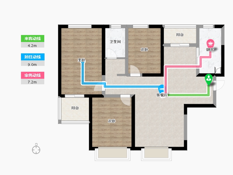 陕西省-西安市-星雨华府-94.68-户型库-动静线