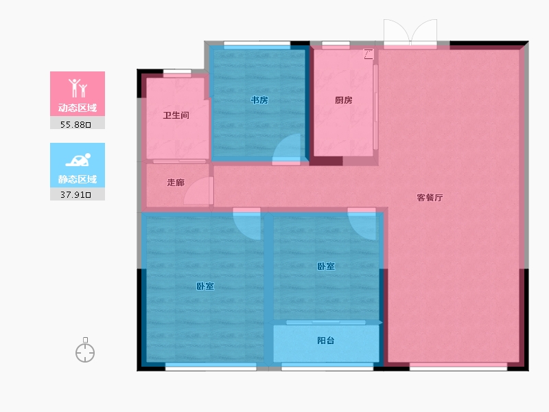 山东省-潍坊市-金庆盛世春天-84.01-户型库-动静分区