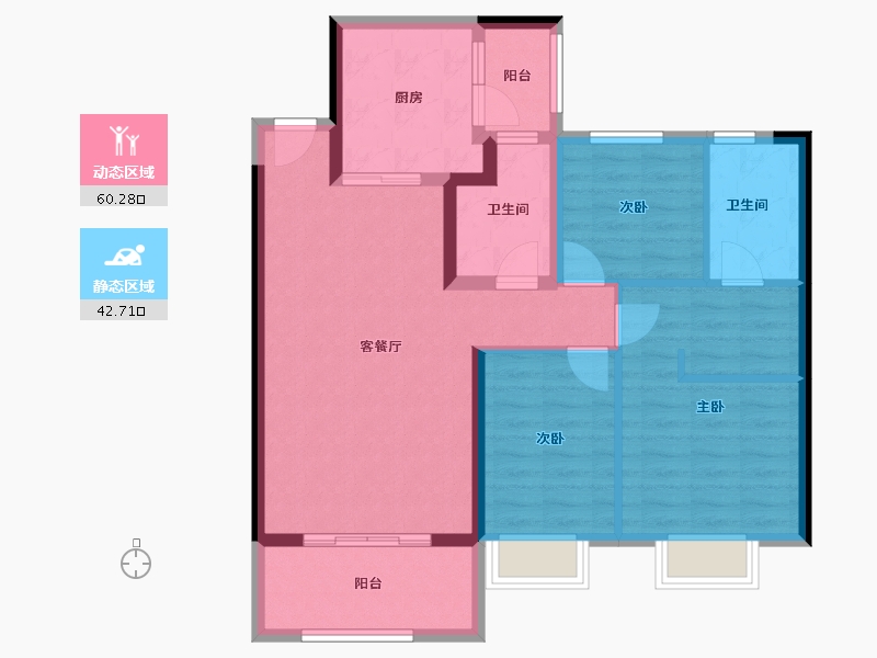 浙江省-温州市-温州恒大逸合城-92.00-户型库-动静分区