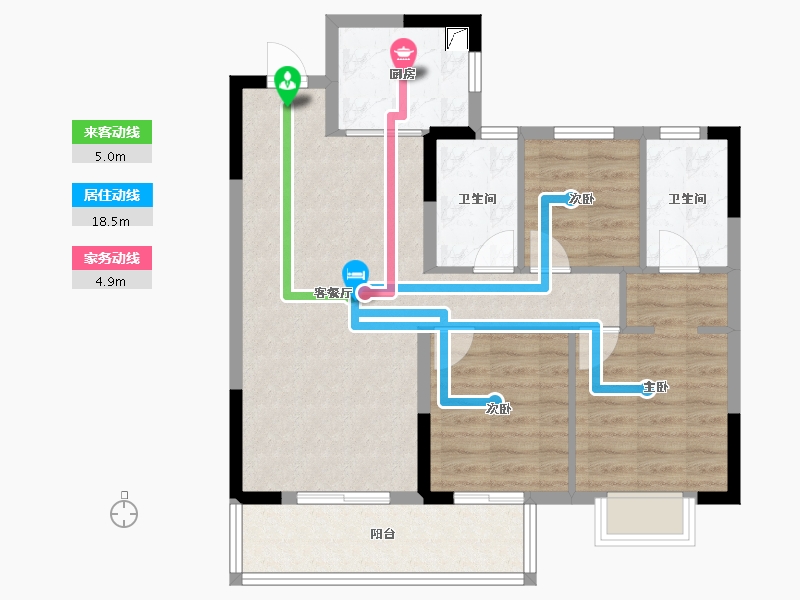 湖北省-武汉市-城投大桥龙城-78.75-户型库-动静线