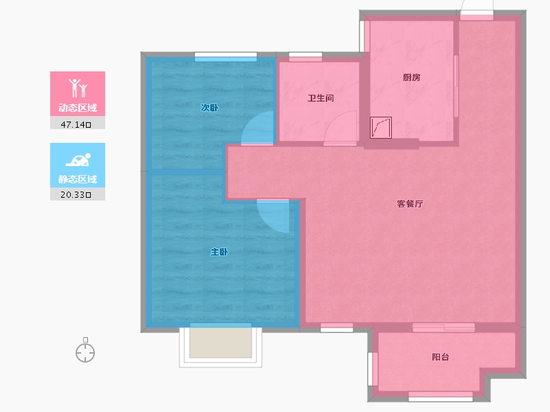 浙江省-宁波市-海湾新城-60.00-户型库-动静分区