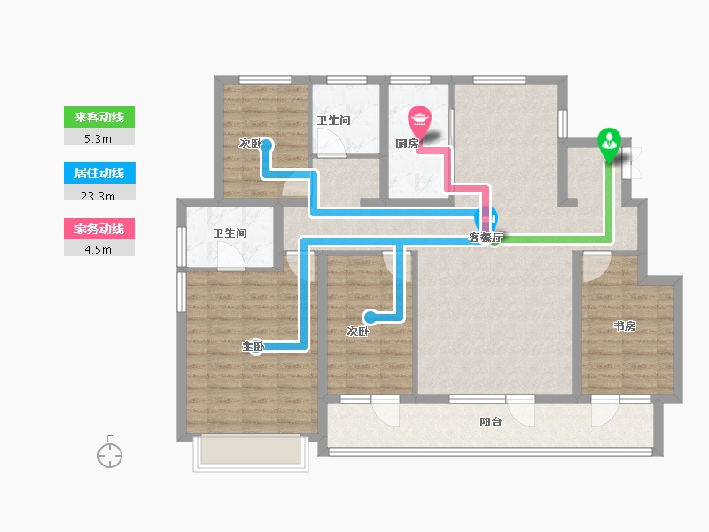 山东省-烟台市-招商雍景湾-113.36-户型库-动静线