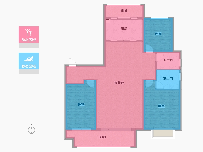 山东省-潍坊市-金帝惠贤府-120.80-户型库-动静分区