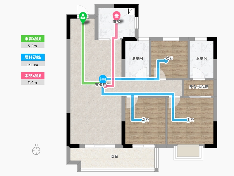 湖北省-武汉市-城投大桥龙城-79.86-户型库-动静线