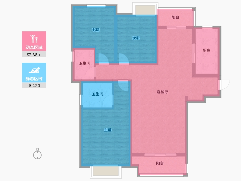 陕西省-西安市-星雨华府-103.20-户型库-动静分区