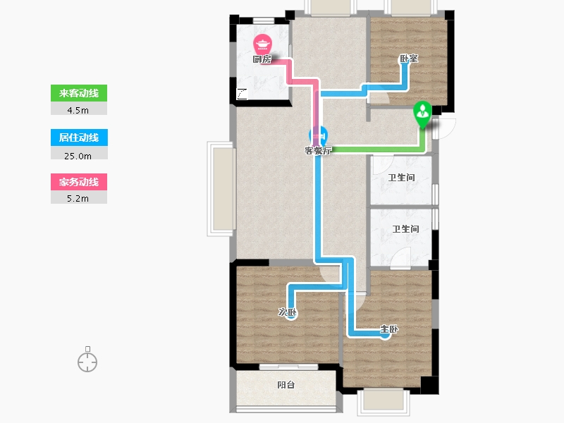 浙江省-杭州市-绿城桂冠东方-101.84-户型库-动静线