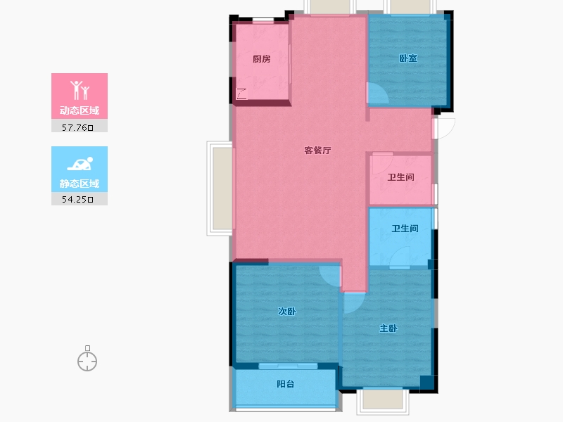 浙江省-杭州市-绿城桂冠东方-101.84-户型库-动静分区