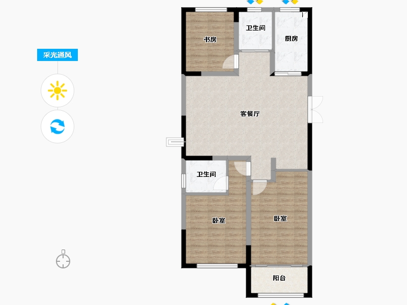 山东省-潍坊市-金庆盛世春天-95.20-户型库-采光通风