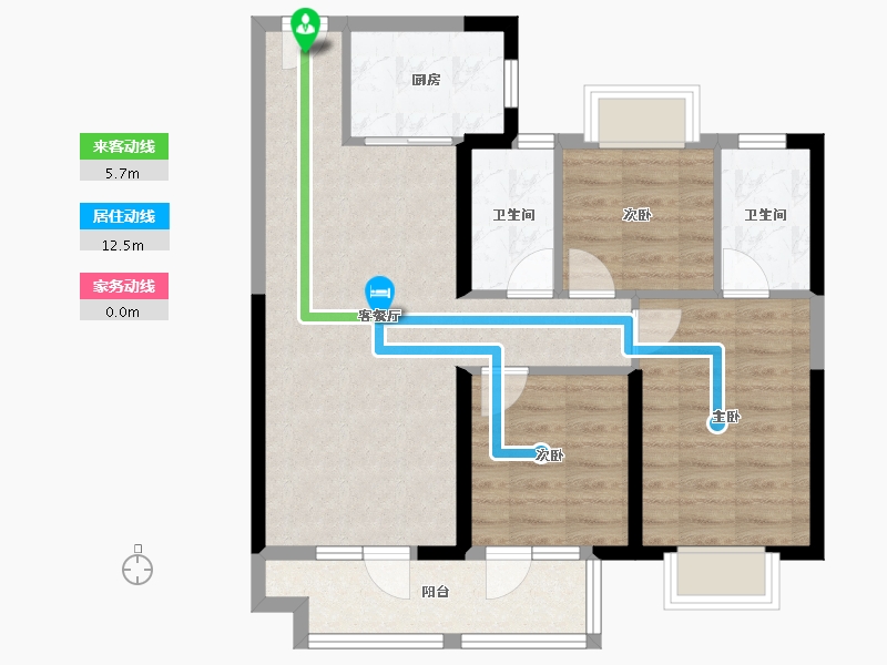 湖北省-武汉市-坤合云海城-73.94-户型库-动静线