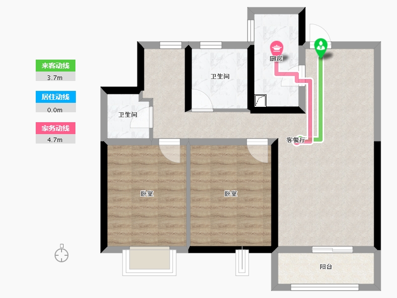 陕西省-咸阳市-林凯溢金湾-72.00-户型库-动静线