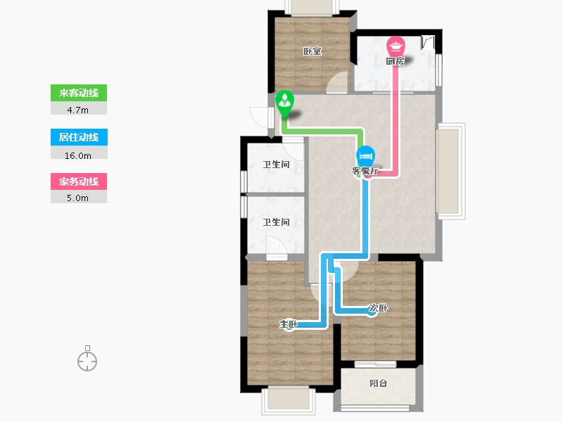 浙江省-杭州市-绿城桂冠东方-79.92-户型库-动静线