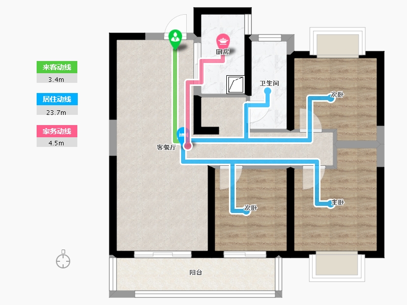 湖北省-武汉市-坤合云海城-71.52-户型库-动静线