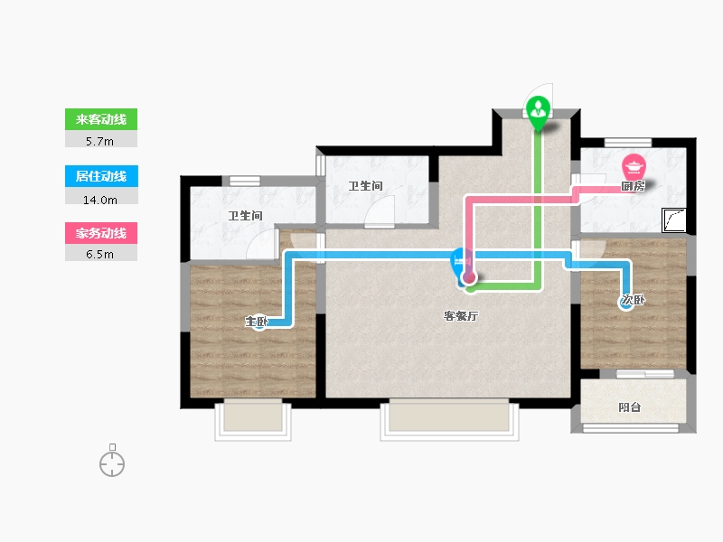 浙江省-杭州市-绿城桂冠东方-78.18-户型库-动静线