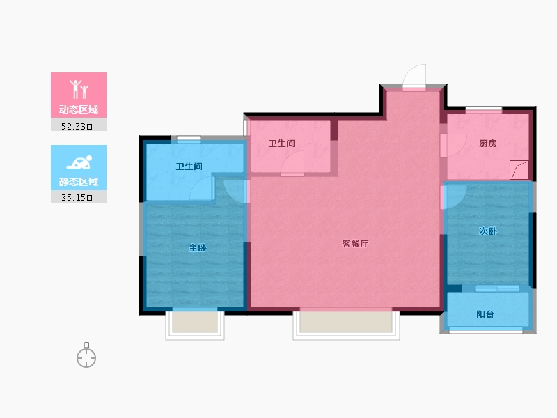 浙江省-杭州市-绿城桂冠东方-78.18-户型库-动静分区