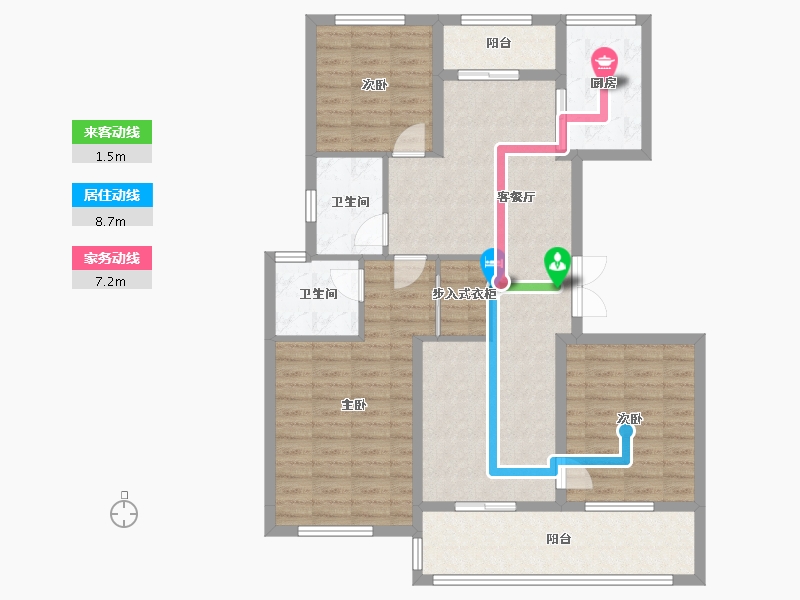 浙江省-绍兴市-大族阿里山庄-103.69-户型库-动静线