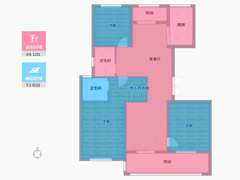 浙江省-绍兴市-大族阿里山庄-103.69-户型库-动静分区