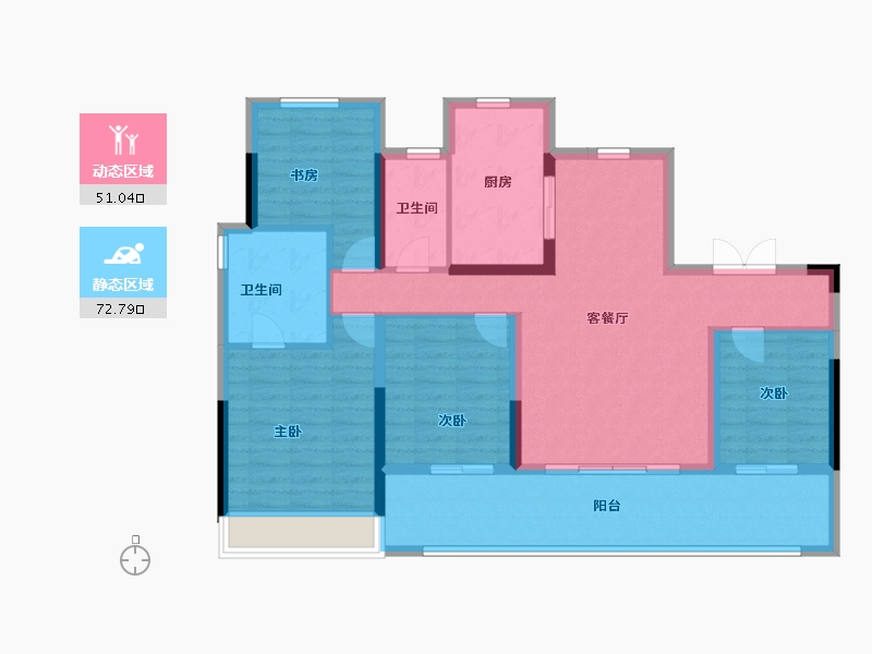 浙江省-温州市-远洋半岛九号-111.20-户型库-动静分区