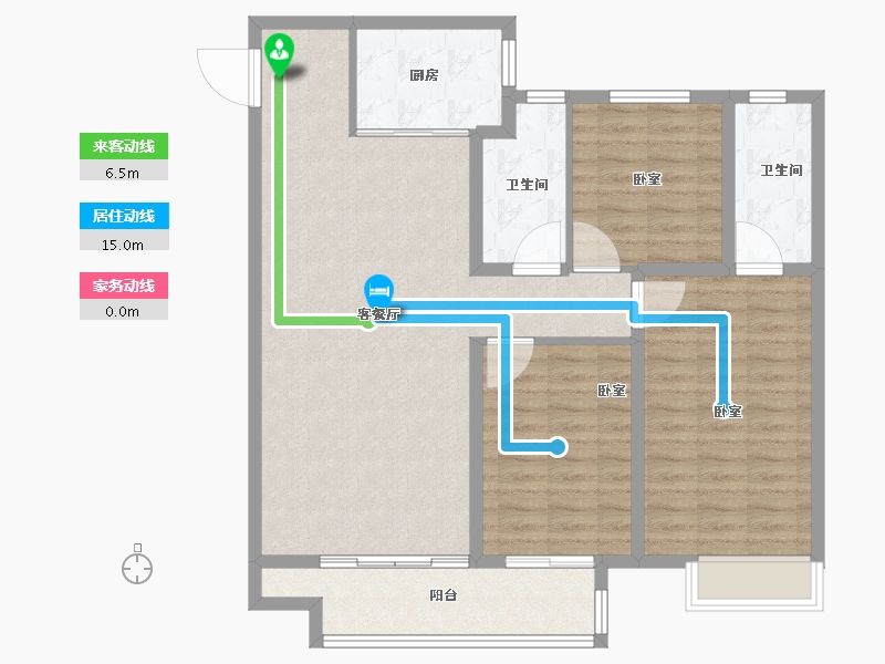 山东省-临沂市-儒辰璟宸御园-105.60-户型库-动静线