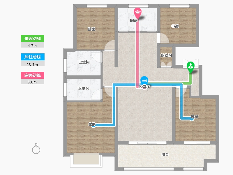 山东省-临沂市-房源·南湖壹号院-108.77-户型库-动静线