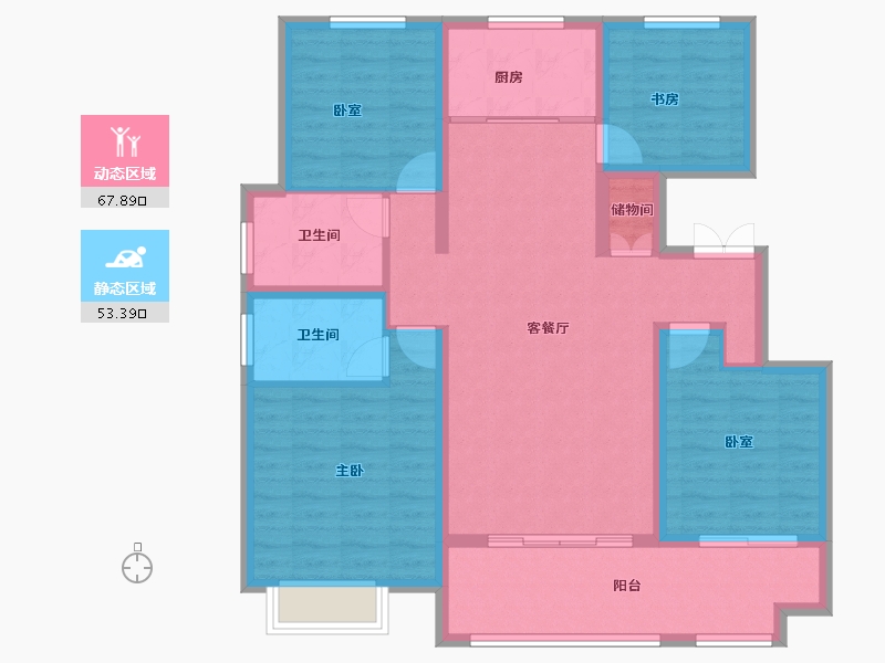 山东省-临沂市-房源·南湖壹号院-108.77-户型库-动静分区