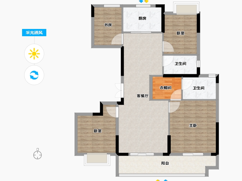 湖北省-武汉市-中建锦绣楚城-114.41-户型库-采光通风