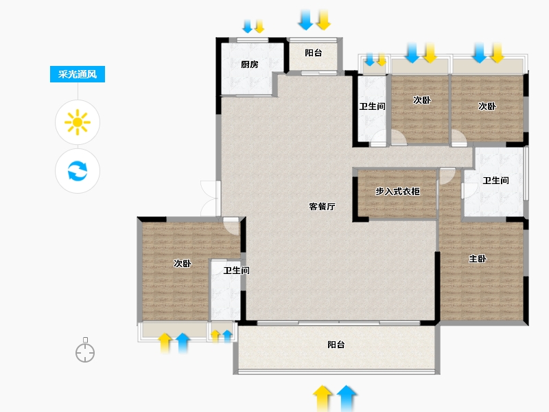 广东省-东莞市-碧桂园·云悦半山-226.15-户型库-采光通风