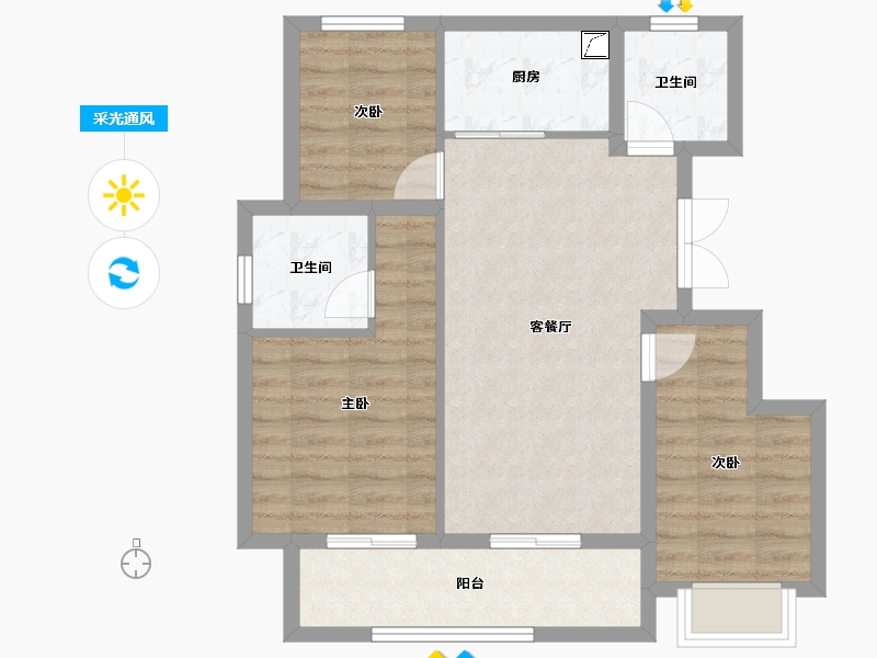 浙江省-绍兴市-新邻里广场-71.61-户型库-采光通风