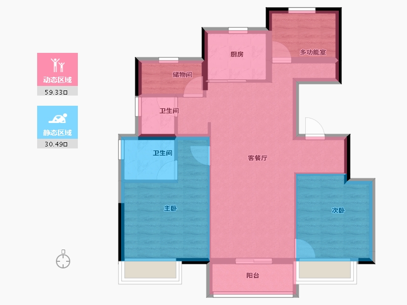 浙江省-温州市-合景天玺-80.00-户型库-动静分区